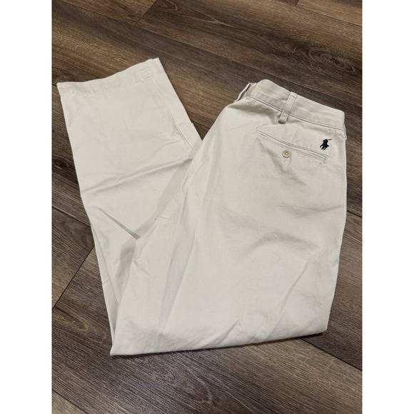 Vintage Men's 36x30 Polo Ralph Lauren Light Khaki Pants Flat Front Straight Leg - Picture 1 of 10